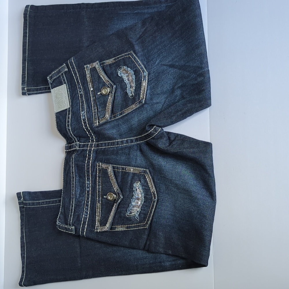 Maurice’s Premium Jeans Women 11/12 Reg Distressed Large Stitching New with Tags - Picture 7 of 13